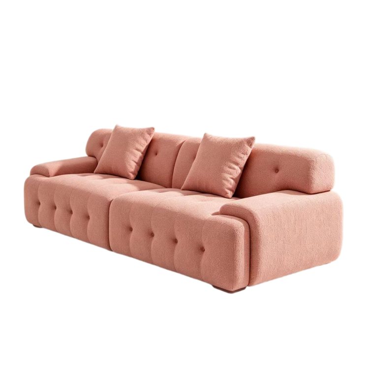 Stylish Pink Tufted Modern Sofa Sponge Couch for Hotel Lobby Minimalist Design Premium Furniture detail 2