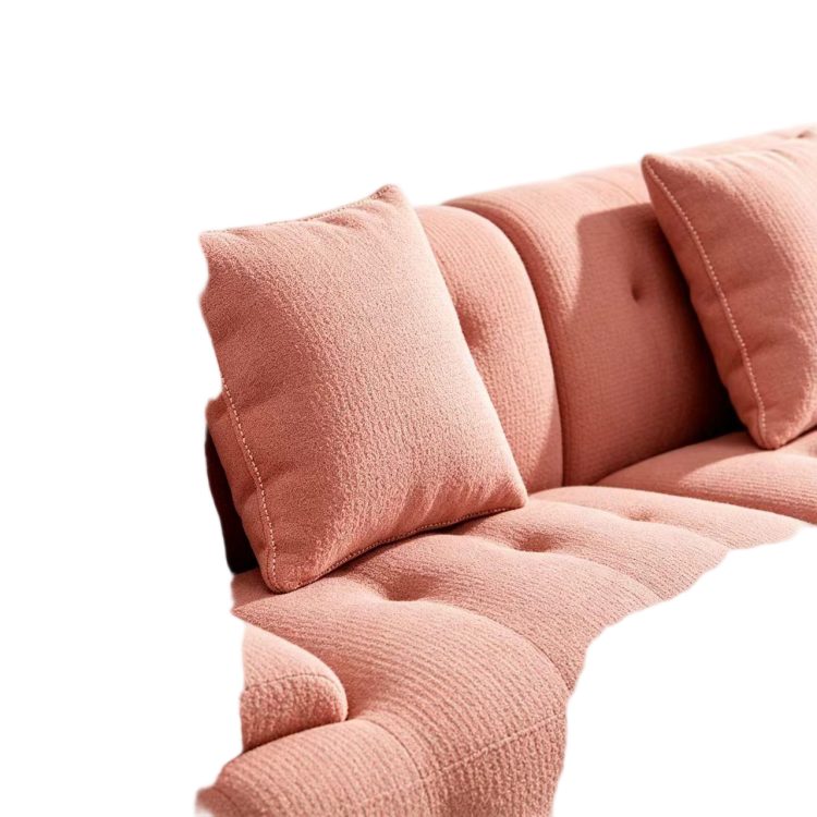 Stylish Pink Tufted Modern Sofa Sponge Couch for Hotel Lobby Minimalist Design Premium Furniture detail 3