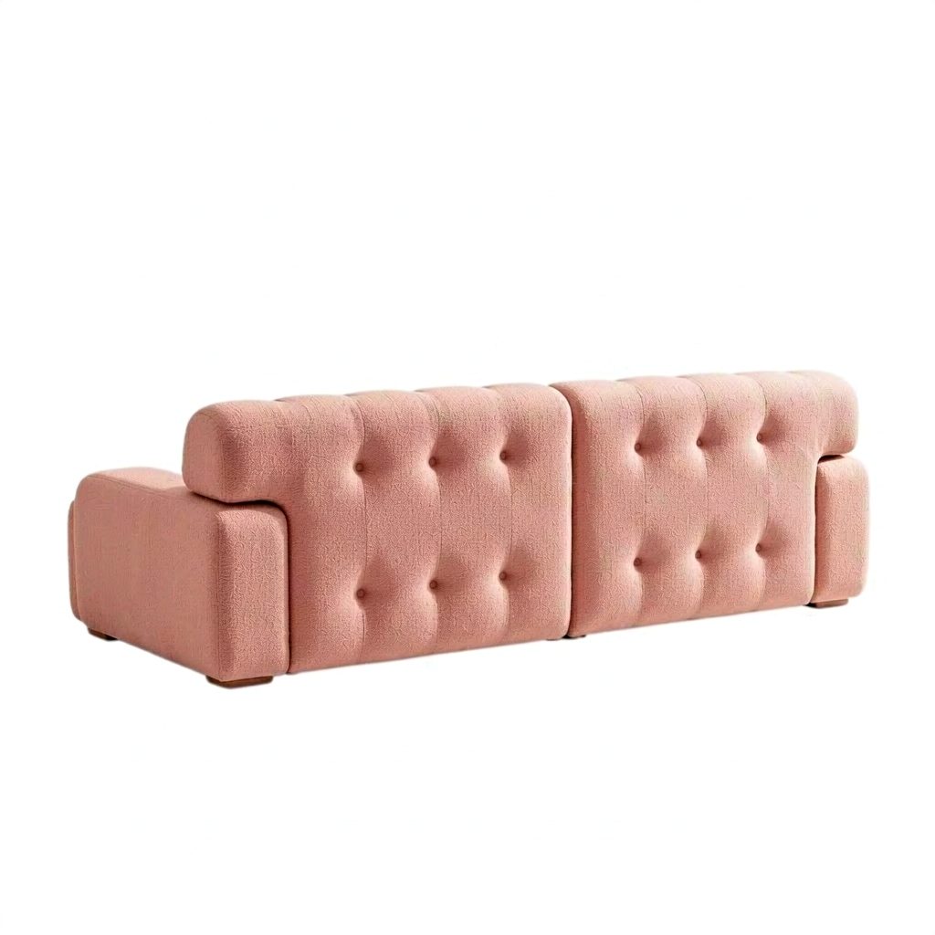 Stylish Pink Tufted Modern Sofa Sponge Couch for Hotel Lobby Minimalist Design Premium Furniture detail 5