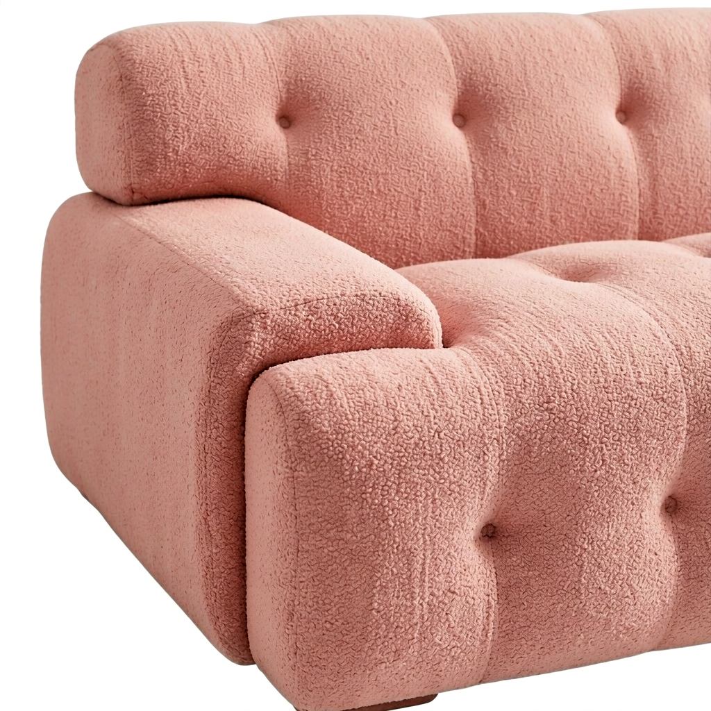 Stylish Pink Tufted Modern Sofa Sponge Couch for Hotel Lobby Minimalist Design Premium Furniture detail 6