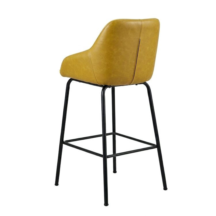 Whole Sale Price High-density Foam Seat Bistro bar Stool Steel Legs bar Chairs Leather Colorful for Office Pantry detail 2