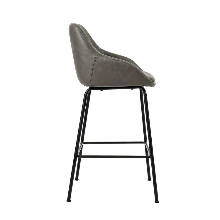Whole Sale Price High-density Foam Seat Bistro bar Stool Steel Legs bar Chairs Leather Colorful for Office Pantry detail 3