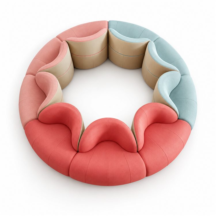 Creative Combination Sofa Rest Area Reception Leisure Kindergarten Ring Shopping Mall Hall Clothing Store Waiting detail 4