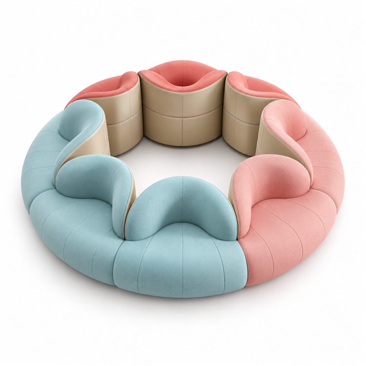 Creative Combination Sofa Rest Area Reception Leisure Kindergarten Ring Shopping Mall Hall Clothing Store Waiting detail 5