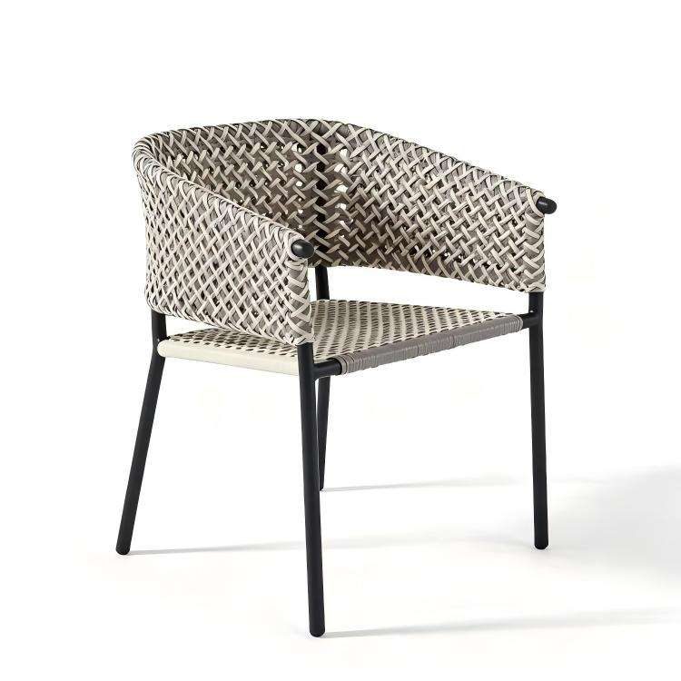 Modern Minimalist Rattan Aluminum Outdoor Furniture Set, Weather Resistant Waterproof Patio Bar Stool Chaise Lounge Coffee Table detail 1