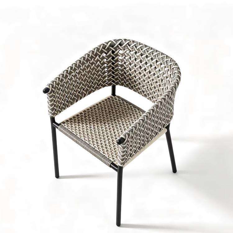Modern Minimalist Rattan Aluminum Outdoor Furniture Set, Weather Resistant Waterproof Patio Bar Stool Chaise Lounge Coffee Table detail 2