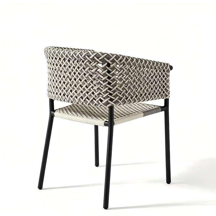 Modern Minimalist Rattan Aluminum Outdoor Furniture Set, Weather Resistant Waterproof Patio Bar Stool Chaise Lounge Coffee Table detail 3