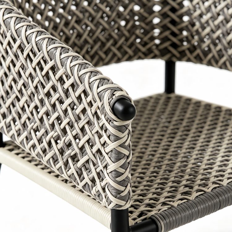 Modern Minimalist Rattan Aluminum Outdoor Furniture Set, Weather Resistant Waterproof Patio Bar Stool Chaise Lounge Coffee Table detail 4