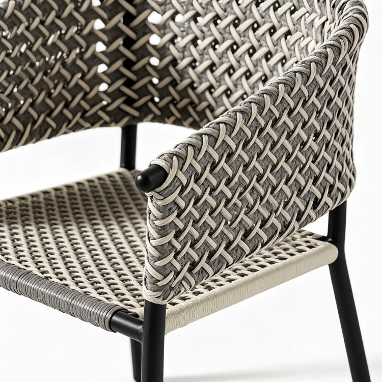 Modern Minimalist Rattan Aluminum Outdoor Furniture Set, Weather Resistant Waterproof Patio Bar Stool Chaise Lounge Coffee Table detail 5