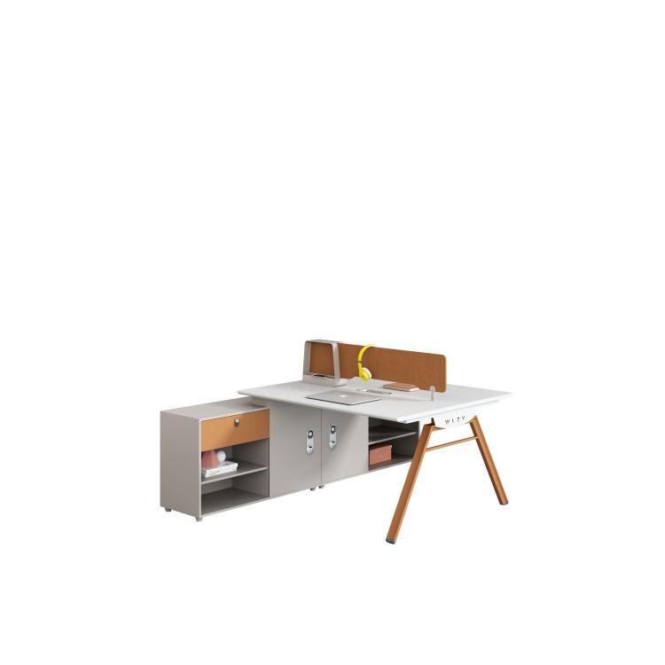 Office Cubicle Workstation Work Computer Desk Modern Wooden Employee Seat Partition Luxury Executive White Table Furniture Set detail 1