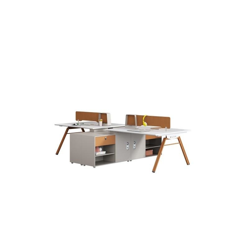Office Cubicle Workstation Work Computer Desk Modern Wooden Employee Seat Partition Luxury Executive White Table Furniture Set detail 2
