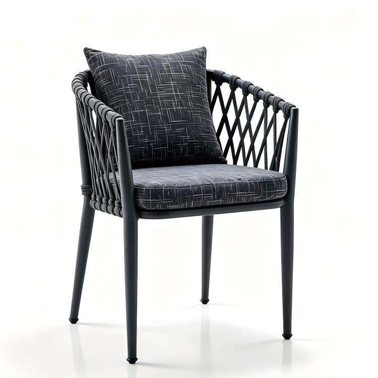 Modern Outdoor Dining Sofa Set Aluminum Frame+PE Rattan Chairs Weather Resistant Table Villa Courtyard Patio Garden detail 1