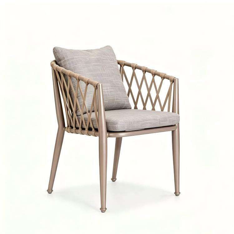 Modern Outdoor Dining Sofa Set Aluminum Frame+PE Rattan Chairs Weather Resistant Table Villa Courtyard Patio Garden detail 2