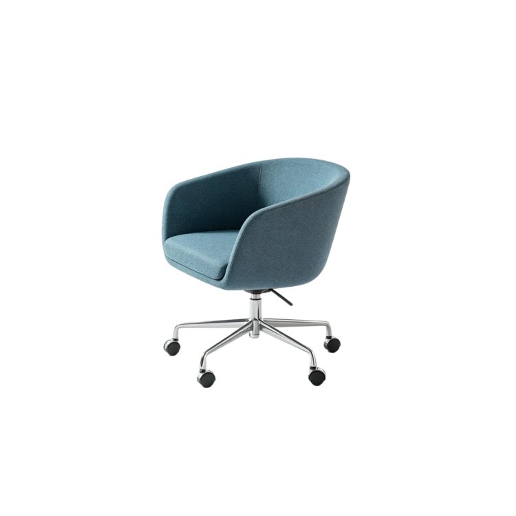 Modern Genuine Leather Leisure Chair with Adjustable Lifting High Resilience Aluminum Alloy Feet detail 2