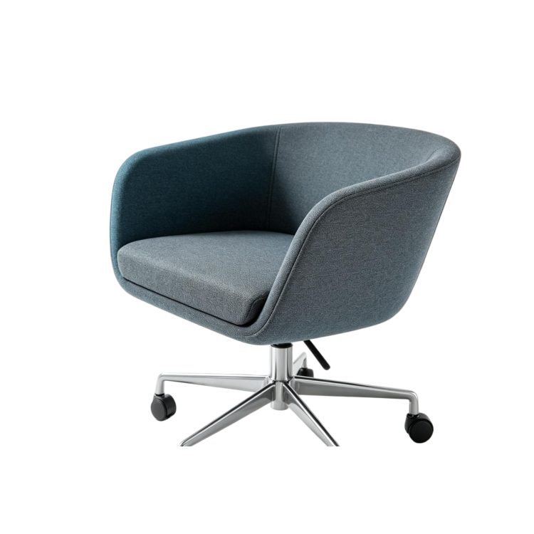 Modern Genuine Leather Leisure Chair with Adjustable Lifting High Resilience Aluminum Alloy Feet detail 4
