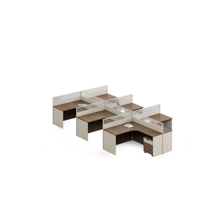 Contemporary Wooden Office Staff Desk Modern Computer Desk with Boot Screen Privacy Table Workstation Panel Wood Style detail 4