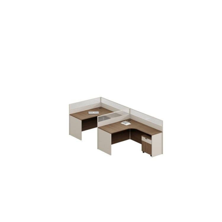 Contemporary Wooden Office Staff Desk Modern Computer Desk with Boot Screen Privacy Table Workstation Panel Wood Style detail 5