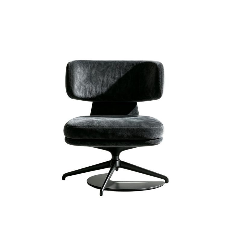 Modern Nordic Swivel Revolving Visitor Negotiation Chair with Aluminum Alloy Frame and Wood Backrest for Hotel Lobby Reception detail 1