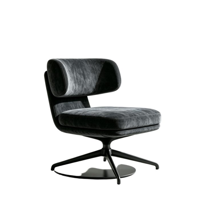 Modern Nordic Swivel Revolving Visitor Negotiation Chair with Aluminum Alloy Frame and Wood Backrest for Hotel Lobby Reception detail 2