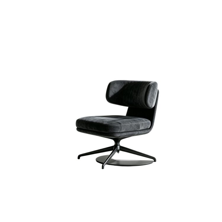 Modern Nordic Swivel Revolving Visitor Negotiation Chair with Aluminum Alloy Frame and Wood Backrest for Hotel Lobby Reception detail 3
