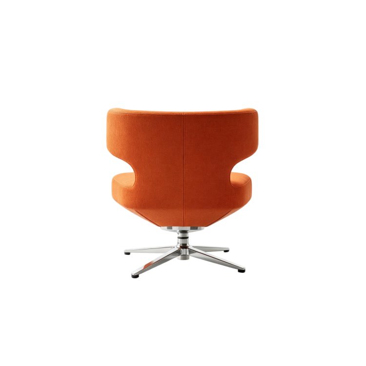 Modern Nordic Swivel Revolving Visitor Negotiation Chair with Aluminum Alloy Frame and Wood Backrest for Hotel Lobby Reception detail 6