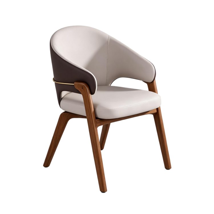 Modern Restaurant Dining Chair Round Table Set Luxury Wooden Leather Dining Chairs Commercial Cafe Hotel Bistro Furniture detail 4