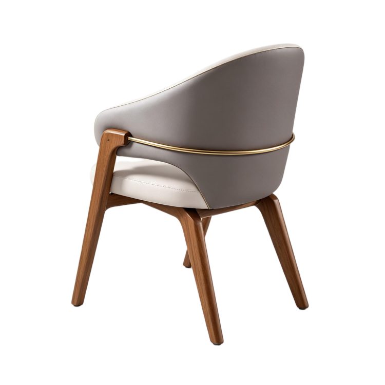 Modern Restaurant Dining Chair Round Table Set Luxury Wooden Leather Dining Chairs Commercial Cafe Hotel Bistro Furniture detail 6
