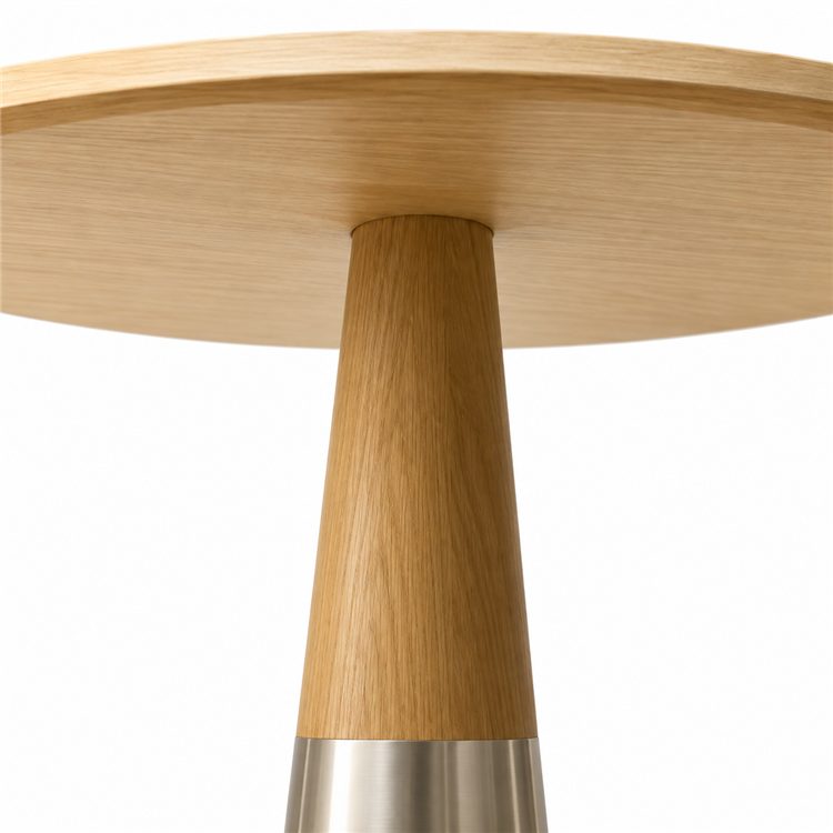 Premium Modern Round Extendable Dining Table Chair Set Black Walnut Top Metal Legs 6-Seater Home Furniture detail 6