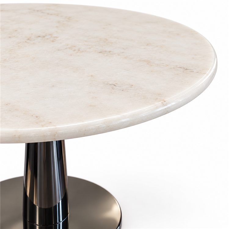 Italian-style Modern Minimalist Non-extendable Coffee Table Natural Marble Light-luxury Stainless-steel Sofa Home Furniture detail 5