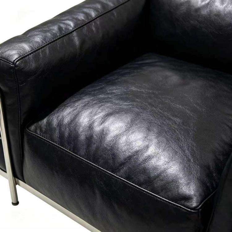 High-End Leather Office Sofa Set-Modern Design Stainless Steel Frame High Rebound Sponge Adjustable Height for Home Office detail 1