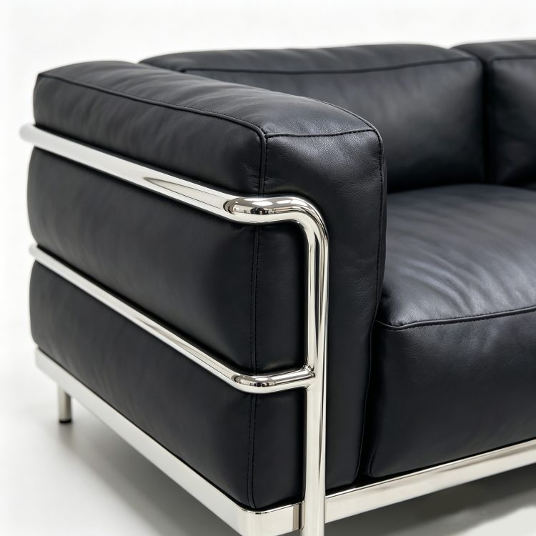 High-End Leather Office Sofa Set-Modern Design Stainless Steel Frame High Rebound Sponge Adjustable Height for Home Office detail 2