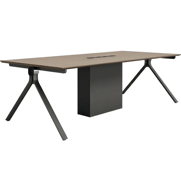 Conference Table-Dark Color-Wood Metal Frame-Eco-Friendly Durable-Multi-Functional System-Equipped High-End Double-Sided Socket detail 1