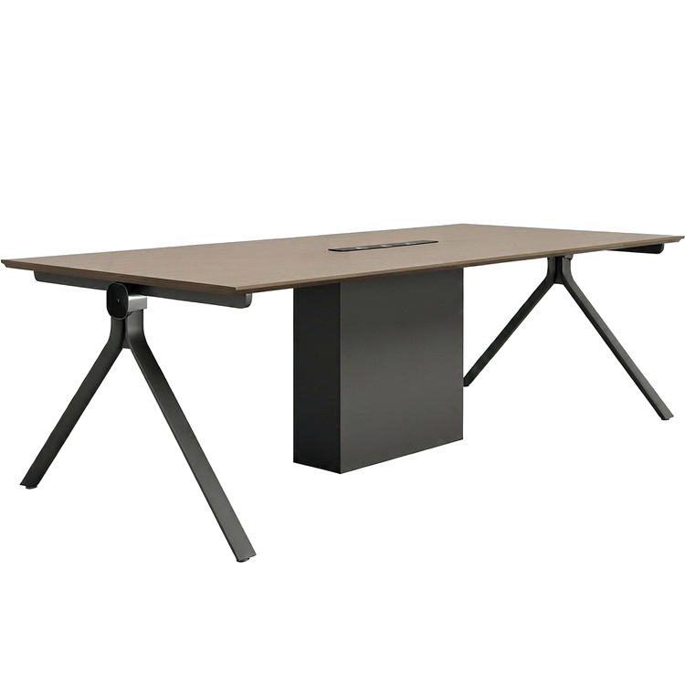 Conference Table-Dark Color-Wood Metal Frame-Eco-Friendly Durable-Multi-Functional System-Equipped High-End Double-Sided Socket detail 3