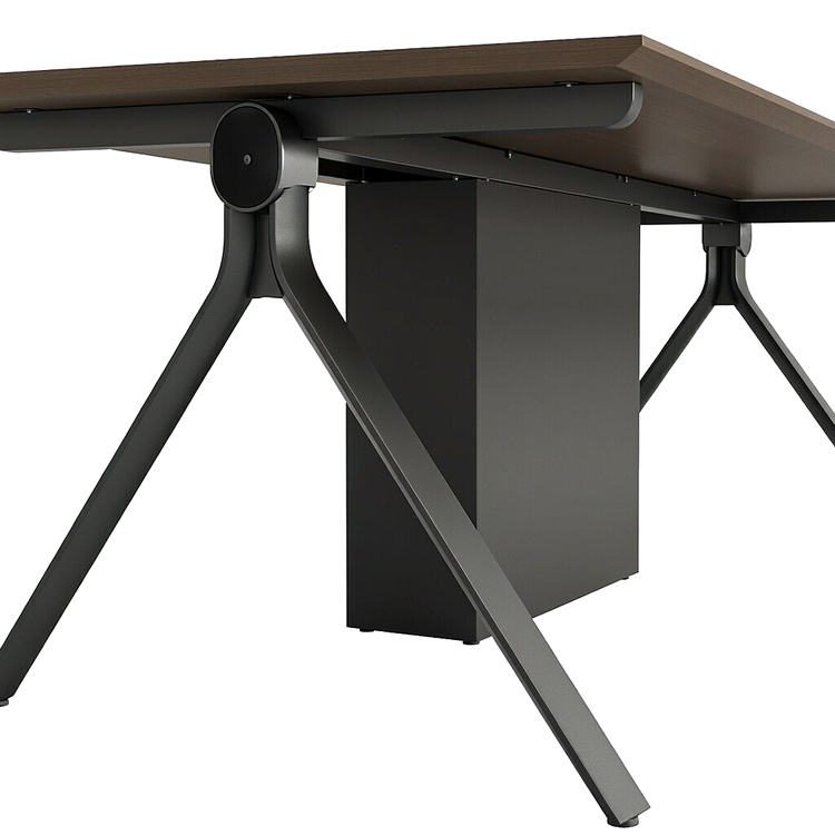 Conference Table-Dark Color-Wood Metal Frame-Eco-Friendly Durable-Multi-Functional System-Equipped High-End Double-Sided Socket detail 4