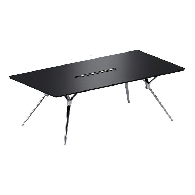 Conference Table-Black Warrior Series-High-End Atmosphere-Wood Material-Modern Design-Eco-Friendly-Durable-Aluminum Feet detail 1