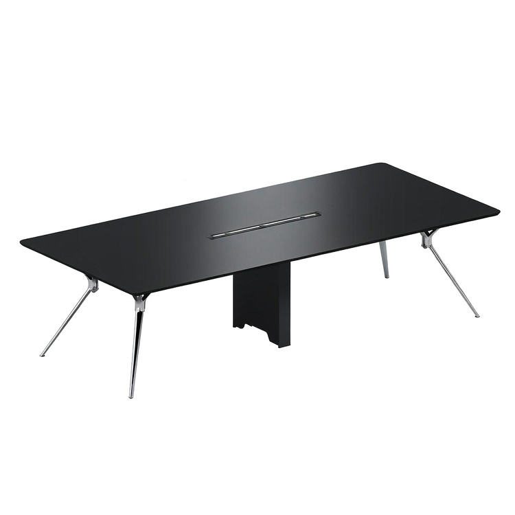 Conference Table-Black Warrior Series-High-End Atmosphere-Wood Material-Modern Design-Eco-Friendly-Durable-Aluminum Feet detail 2