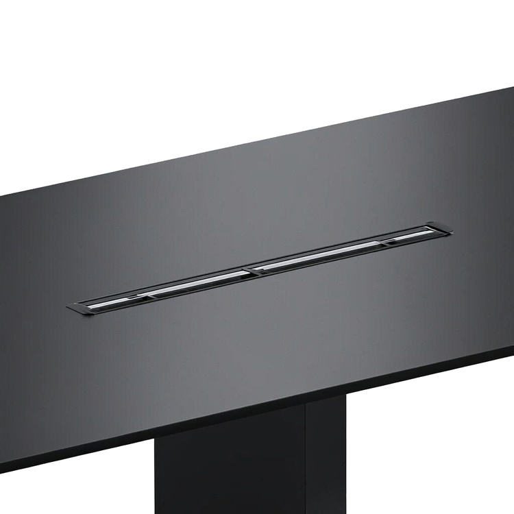 Conference Table-Black Warrior Series-High-End Atmosphere-Wood Material-Modern Design-Eco-Friendly-Durable-Aluminum Feet detail 6