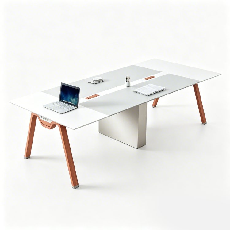 Conference Table-Morandi Orange Colorblock System-Eco-Friendly Wood Modern Design Multi-Functional Simple and Durable detail 1