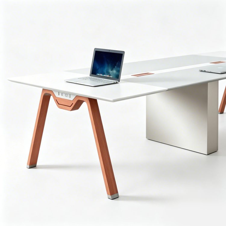 Conference Table-Morandi Orange Colorblock System-Eco-Friendly Wood Modern Design Multi-Functional Simple and Durable detail 2