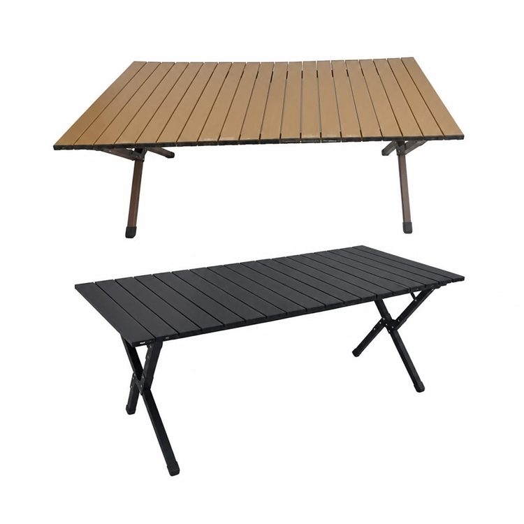 Space Saving Portable Thickened Carbon Steel Folding Roll Top Table Outdoor Camping Beach Picnic Supplies detail 2