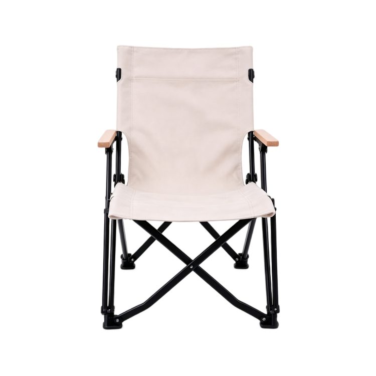 Portable Small Size Folding Lounge Chair Beech Armrest Carbon Steel Frame Waterproof Oxford Seat Camping Beach Fishing detail 1