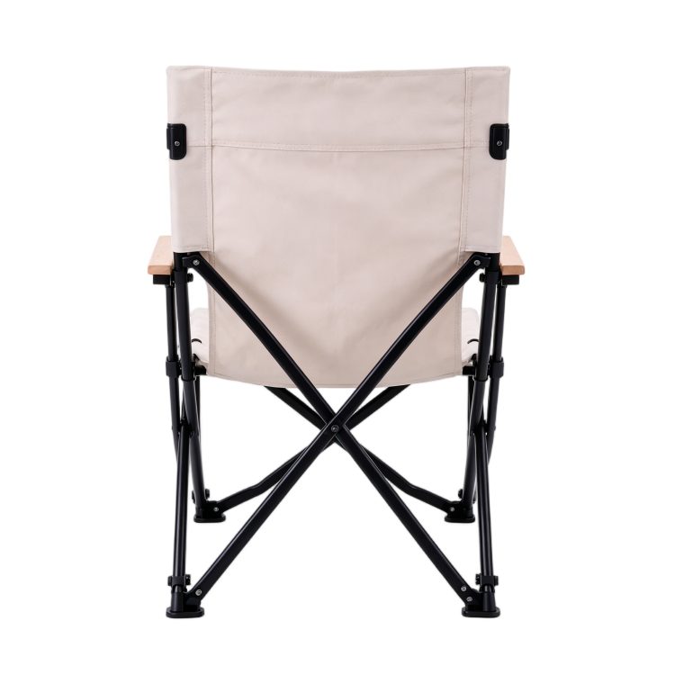 Portable Small Size Folding Lounge Chair Beech Armrest Carbon Steel Frame Waterproof Oxford Seat Camping Beach Fishing detail 4