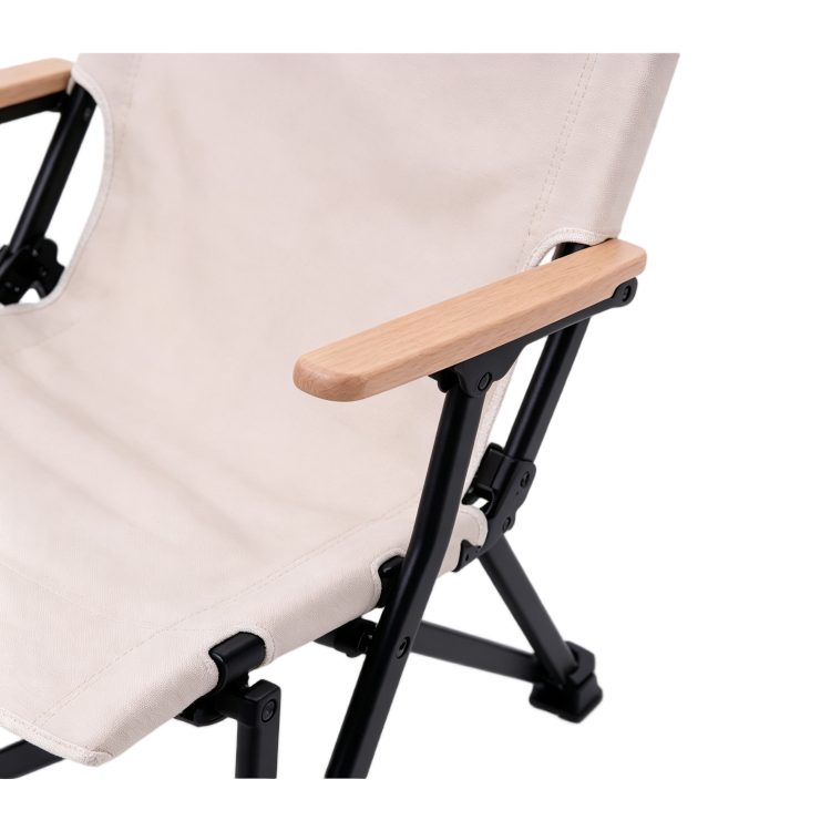 Portable Small Size Folding Lounge Chair Beech Armrest Carbon Steel Frame Waterproof Oxford Seat Camping Beach Fishing detail 5