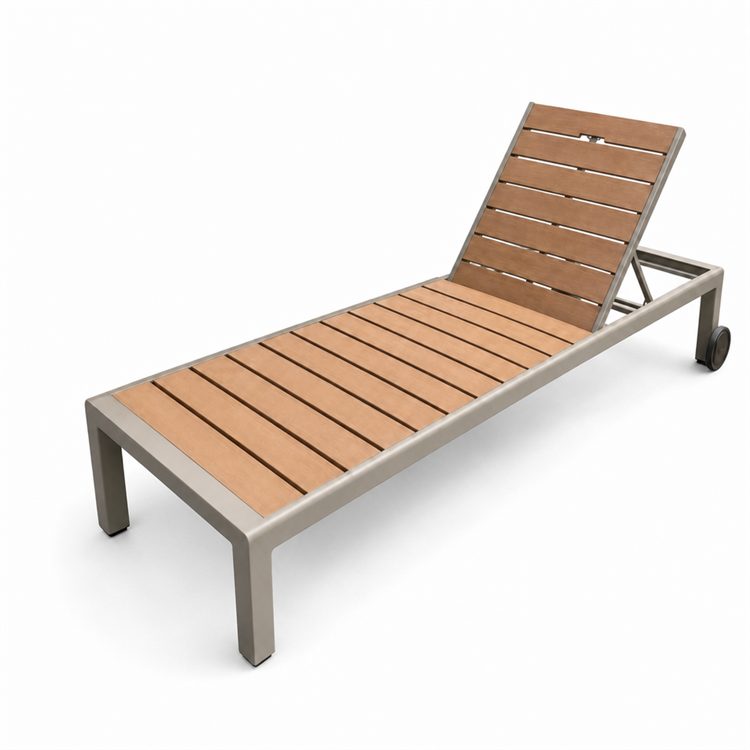 Wholesale Modern Durable Sun Lounge Chair Cushion WPC Patio Furniture Set for Outdoor Hotel Swimming Pool Beach Courtyard detail 1