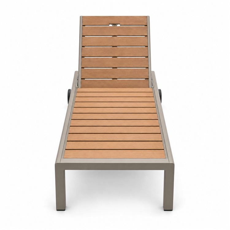 Wholesale Modern Durable Sun Lounge Chair Cushion WPC Patio Furniture Set for Outdoor Hotel Swimming Pool Beach Courtyard detail 2