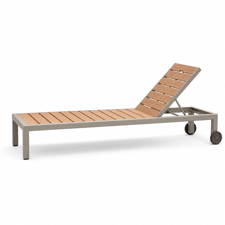 Wholesale Modern Durable Sun Lounge Chair Cushion WPC Patio Furniture Set for Outdoor Hotel Swimming Pool Beach Courtyard detail 4