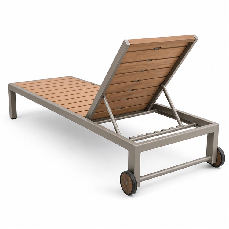 Wholesale Modern Durable Sun Lounge Chair Cushion WPC Patio Furniture Set for Outdoor Hotel Swimming Pool Beach Courtyard detail 6