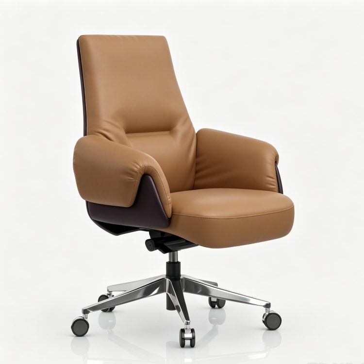 Modern Mid Back Ergonomic Executive Office PU Leather Chair Donati Mechanism 5-Position Lock Synchronous Tilt Home Office detail 2