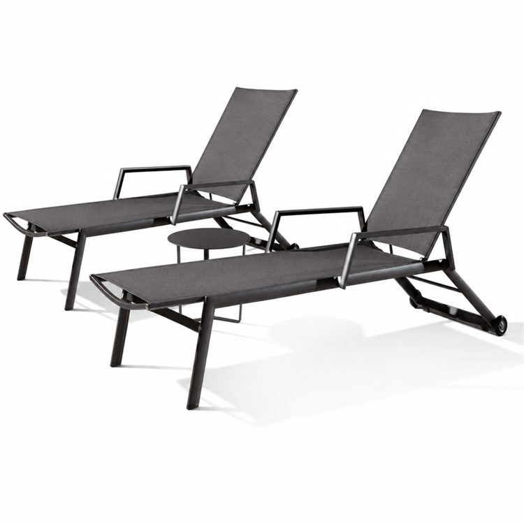 Hot Selling Poolside Outdoor Sunlounger Durable Steel Frame With Wheels Easy-to-Assemble KD Structure for Garden and Hotels detail 1