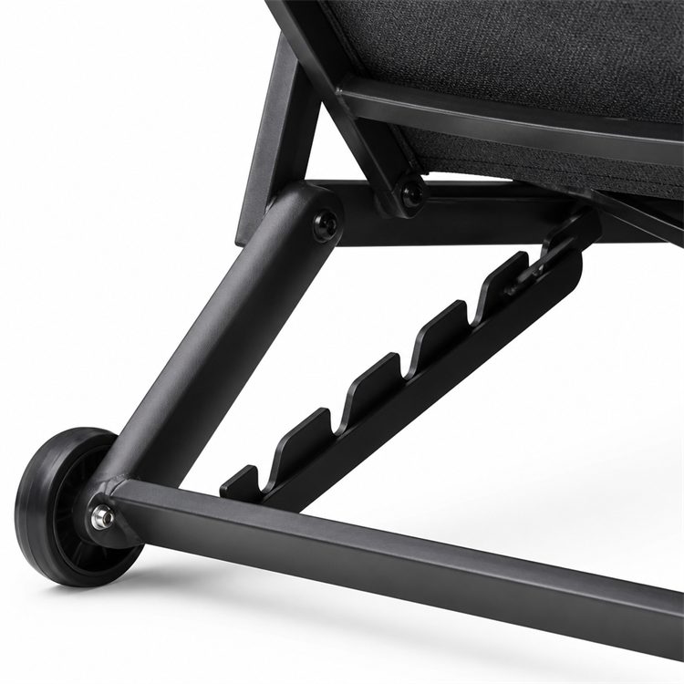 Hot Selling Poolside Outdoor Sunlounger Durable Steel Frame With Wheels Easy-to-Assemble KD Structure for Garden and Hotels detail 4